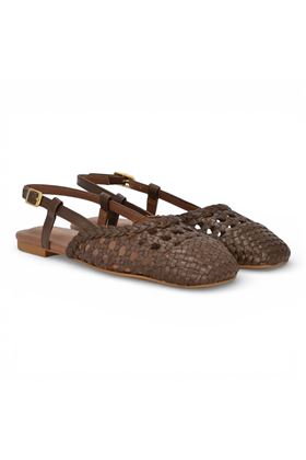Slingback  Unisa intrecciata colore testa di moro. UNISA | BADRI-MID BROWN